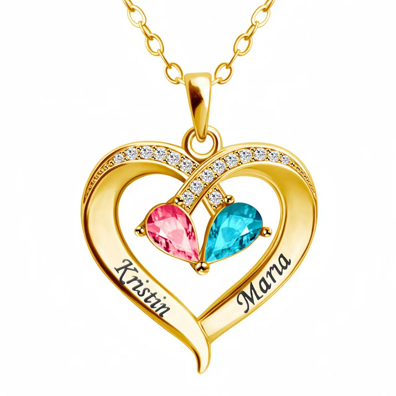 Birthstone Heart Necklace