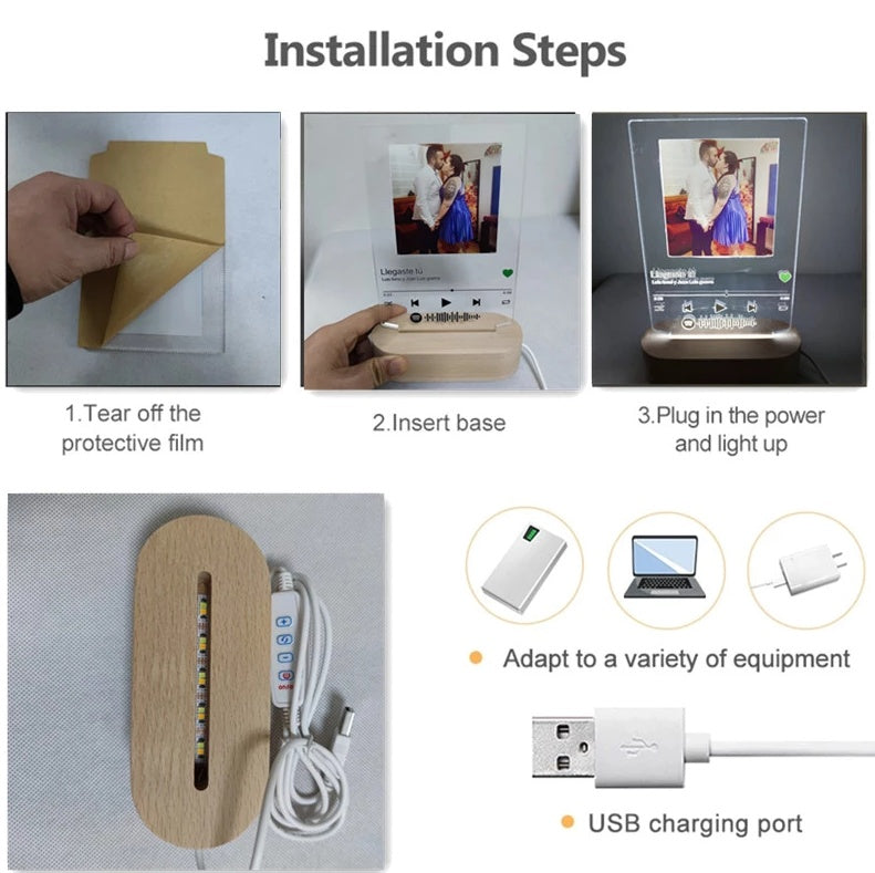 Spotify Glass Plaque (Custom Song + Photo)