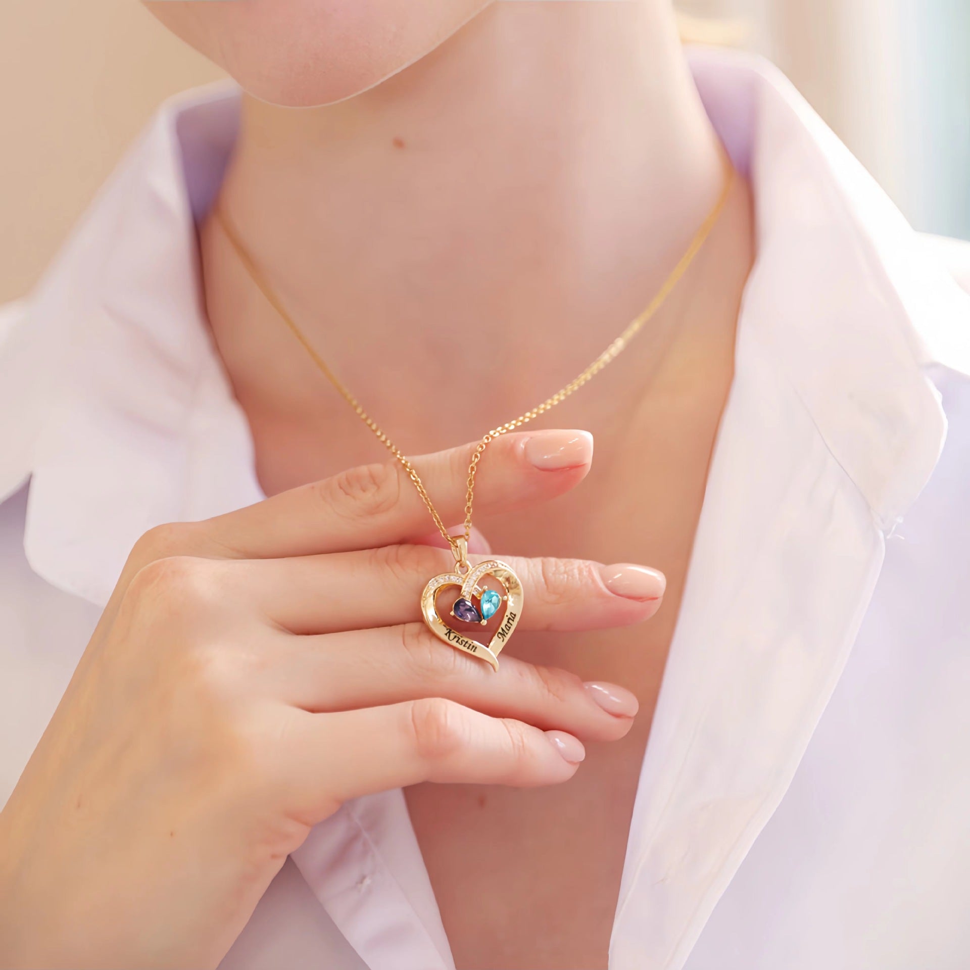 Birthstone Heart Necklace