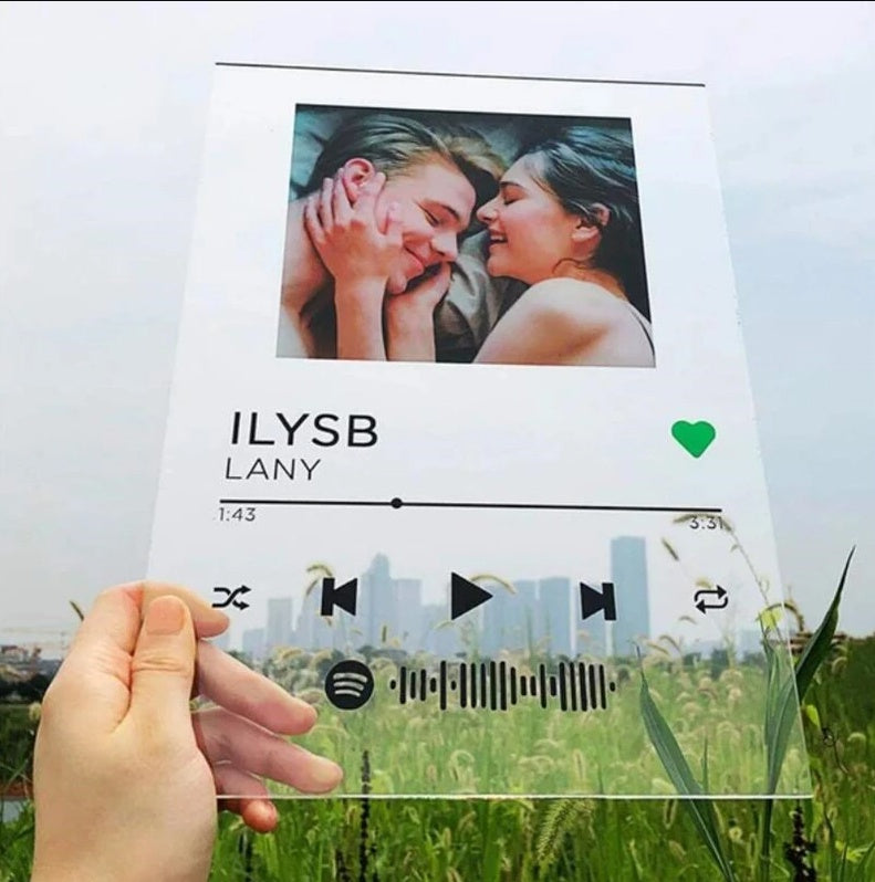 Spotify Glass Plaque (Custom Song + Photo)