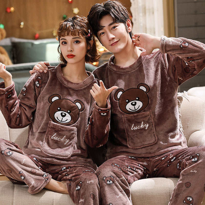 Matching Couple Pajama Set (Neutral Tones)