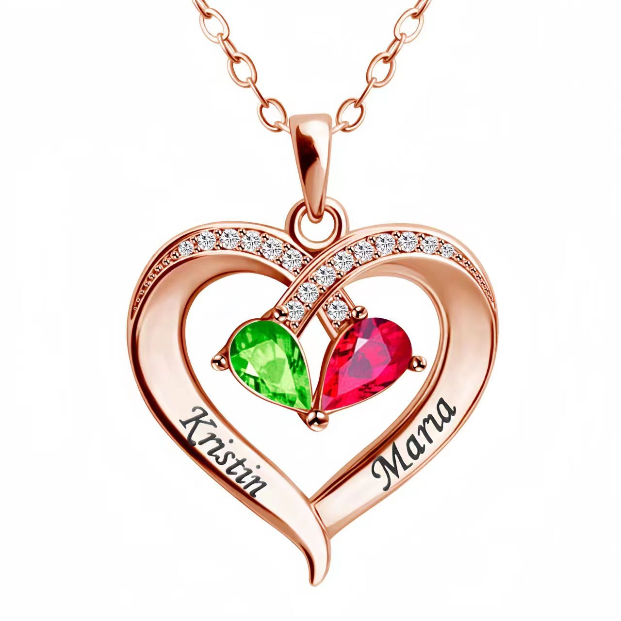 Birthstone Heart Necklace