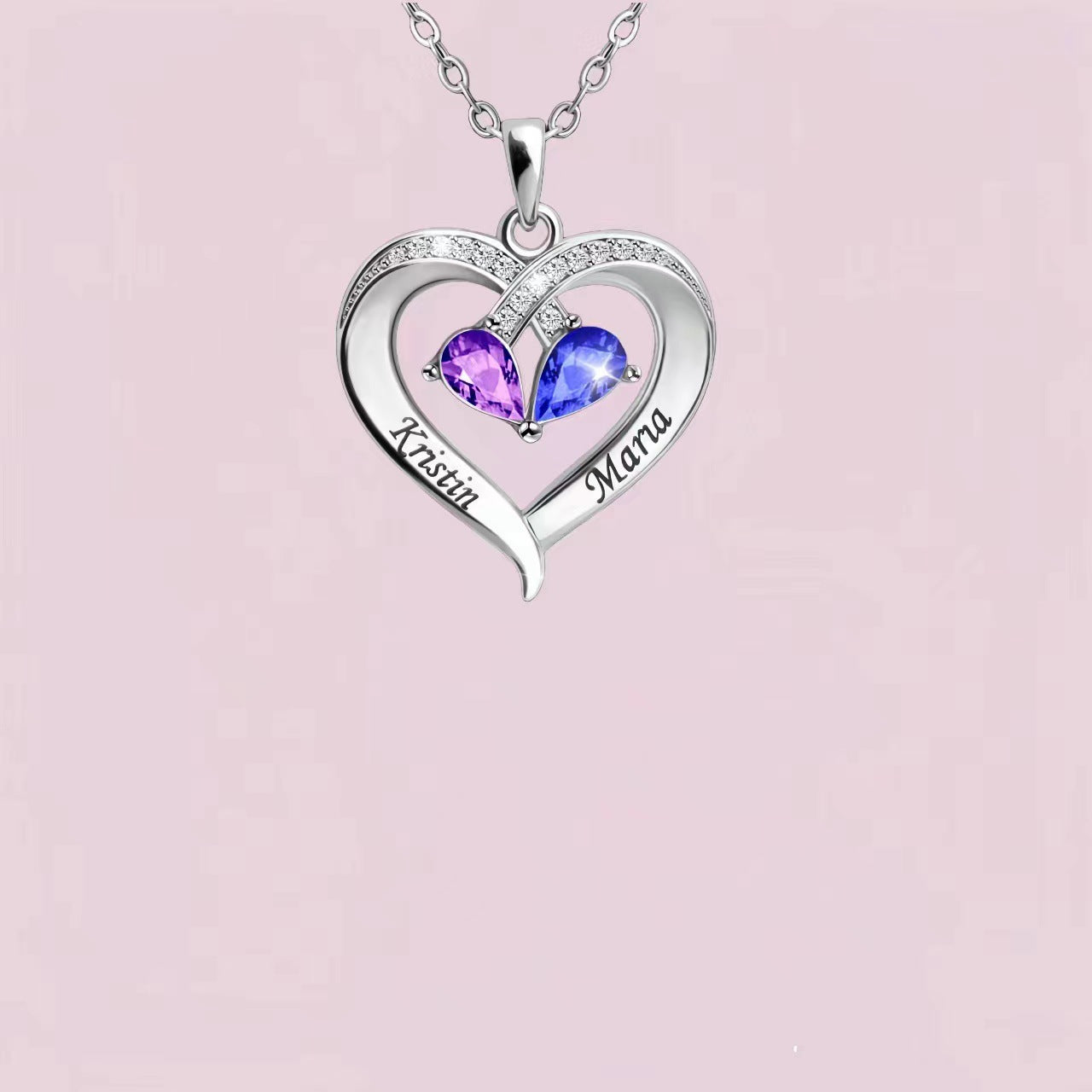 Birthstone Heart Necklace